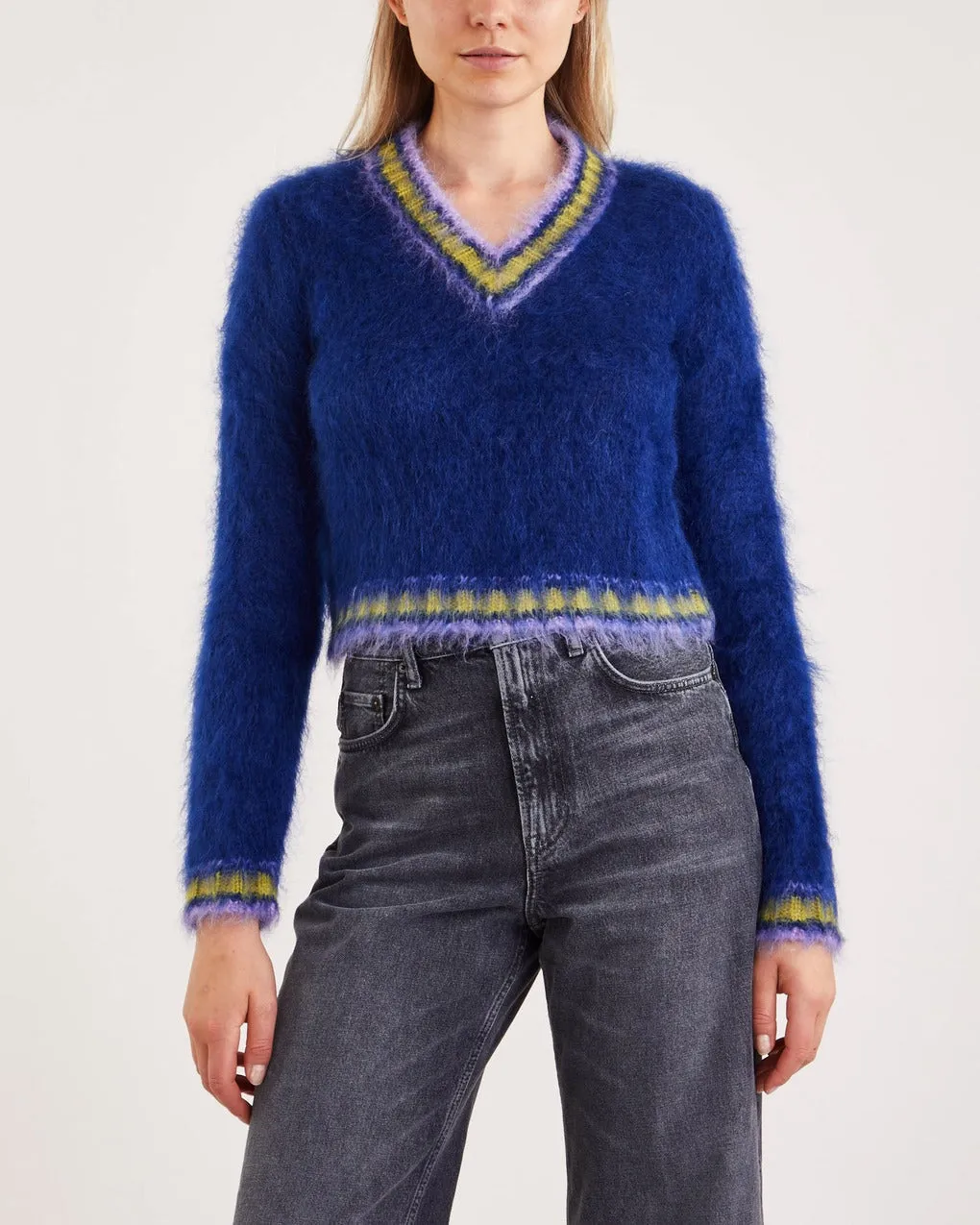 Marni   Sweater V-Neck Mohair Blå 